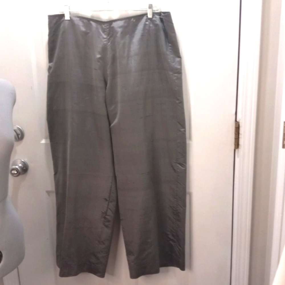 Dark Grey Shiny Dress Pants Size L /XL - Picture 2 of 5